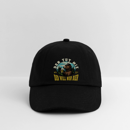 Der tut nix der will nur Bier Bär Unisex Cap - Schwarz/Schwarz