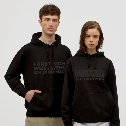Färbt sich weiß, wenn ich dich mag Unisex Hoodie - Schwarz