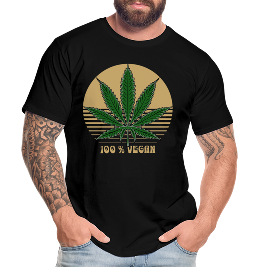100 % Vegan Cannabis Premium Bio Herren T-Shirt - Schwarz