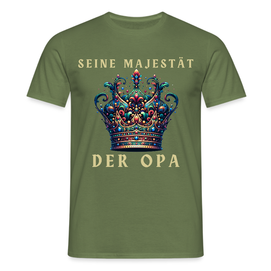 Seine Majestät der Opa Krone Herren T-Shirt - Militärgrün