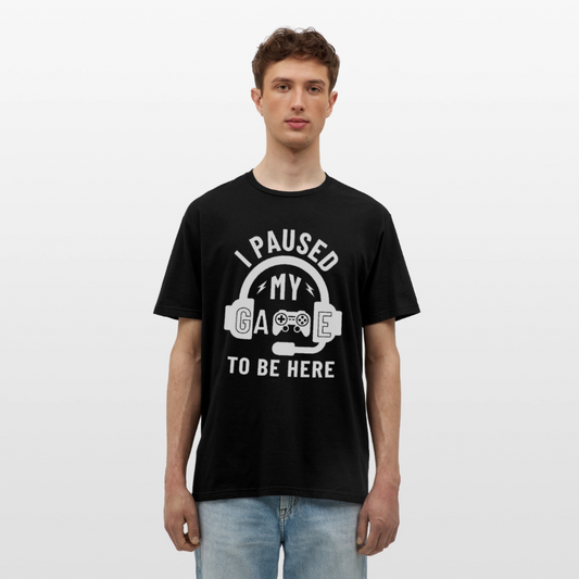 I Paused MY Game to be Here Gamer Headset Herren T-Shirt - Schwarz