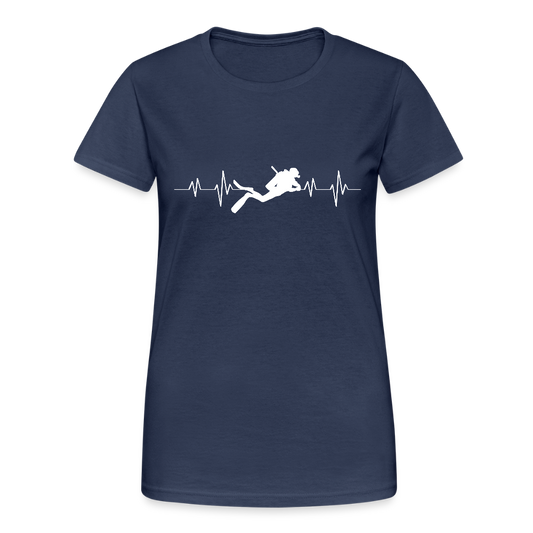 Diver EKG Taucher Damen T-Shirt - Navy