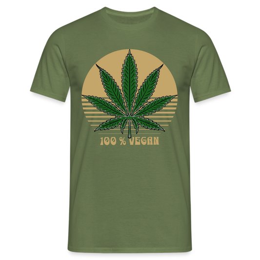 100 % Vegan Cannabis Herren T-Shirt - Militärgrün