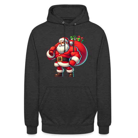 Weihnachtsmann Muskel Mann Unisex Hoodie - Anthrazit