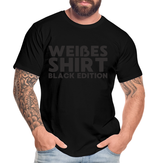 Weißes Shirt Black Edition Herren Premium Bio T-Shirt - Schwarz