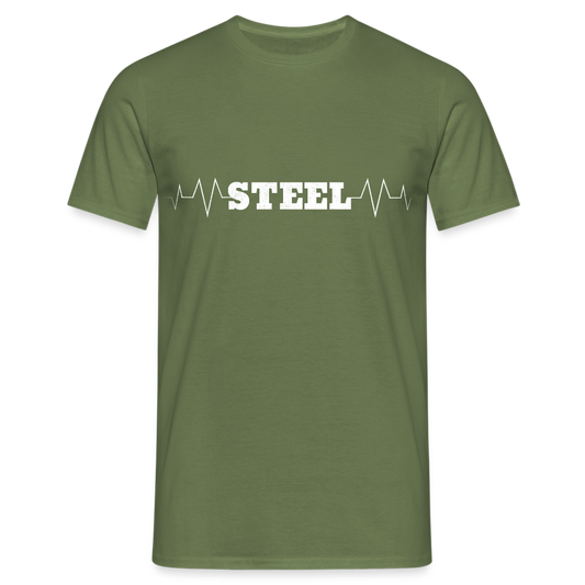 Steel EKG GYM Bodybuilding Fitness Workout Beast Herren T-Shirt - Militärgrün
