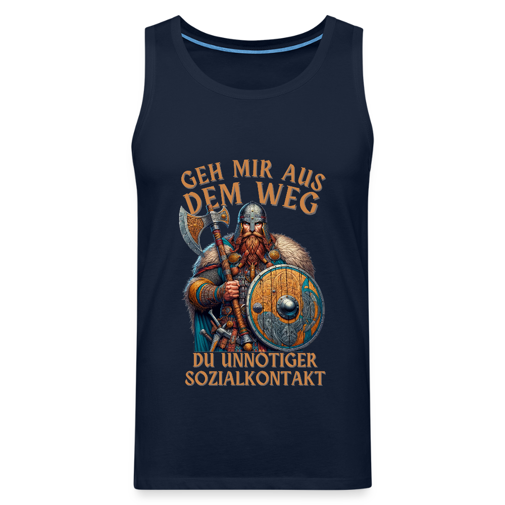 Geh mir aus dem Weg, du unnötiger Sozialkontakt Wikinger Herren Premium Tank Top - Navy