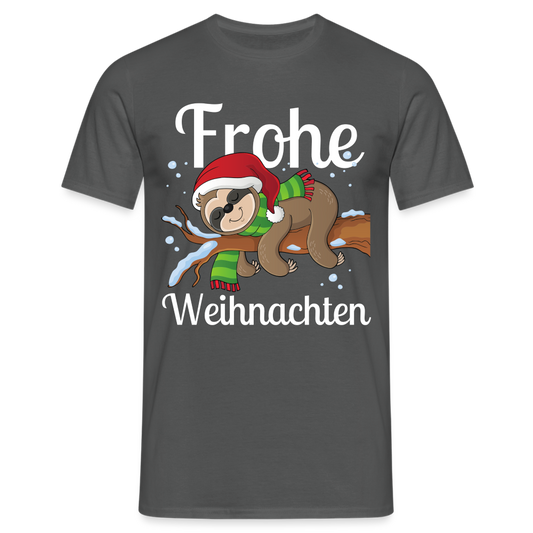 Frohe Weihnachten Ruhendes Festtagsfaultier Herren T-Shirt - Anthrazit