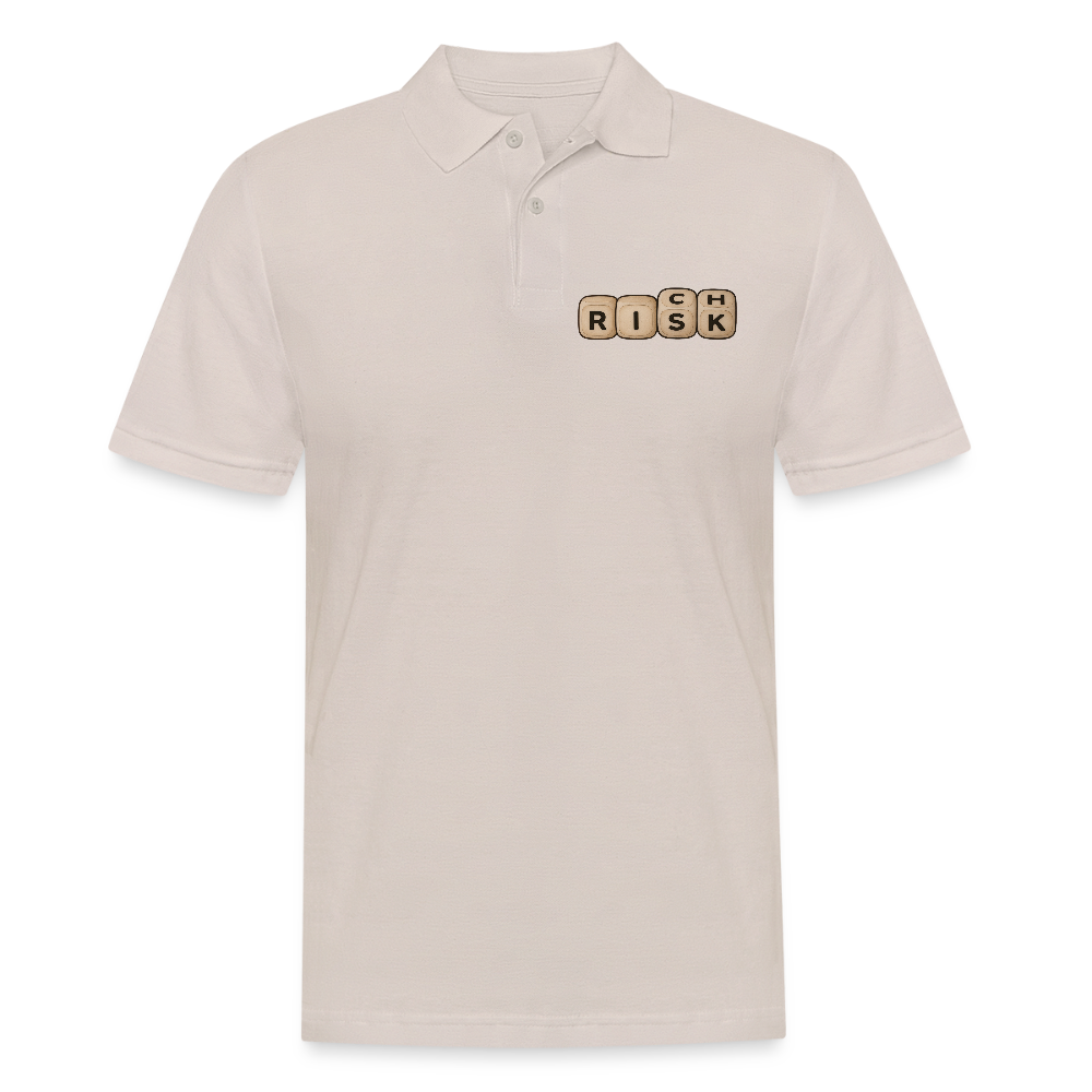 Risk Rich Würfel | Risiko für Reichtum Herren Poloshirt - Beige