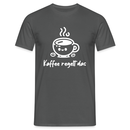 Kaffee regelt das Herren T-Shirt - Anthrazit