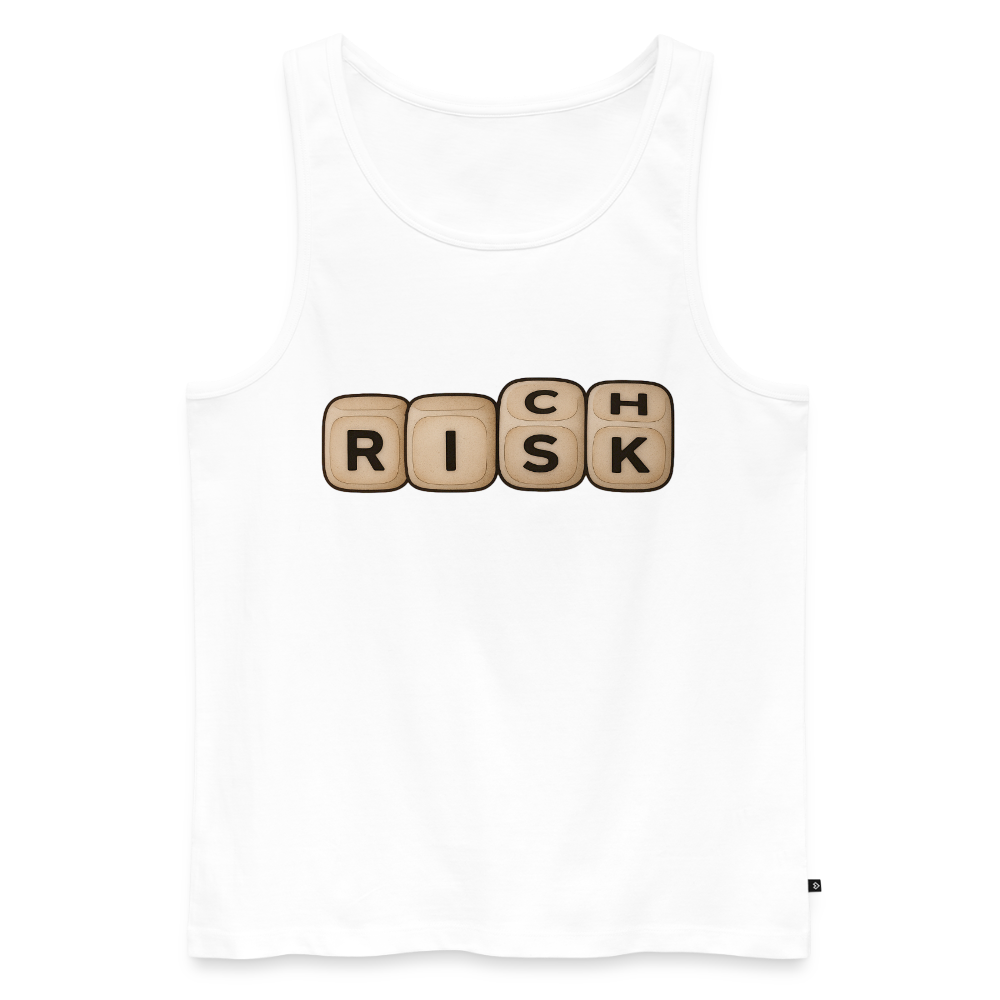 Risk Rich Würfel | Risiko für Reichtum Herren Premium Tank Top - Weiß