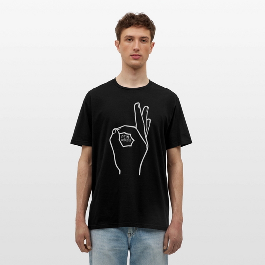 HAHA Reingeguckt Handzeichen lustig Herren T-Shirt - Schwarz