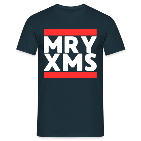 MRY XMS Merry Christmas Ugly Herren T-Shirt - Navy