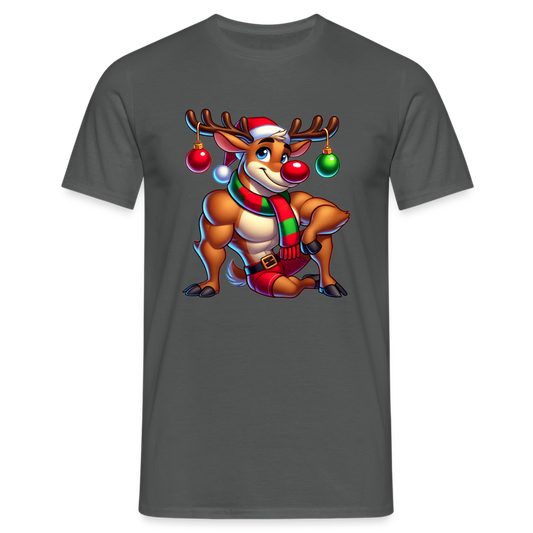 Lustiges Rentier Herren T-Shirt - Anthrazit