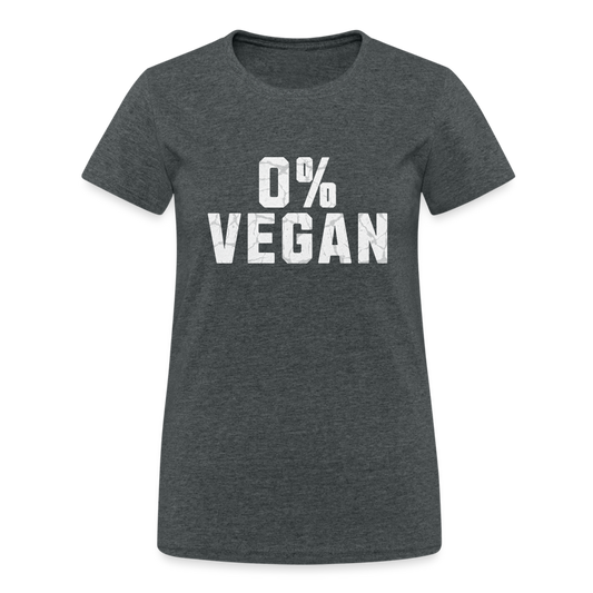 0% Vegan Damen T-Shirt - Dunkelgrau meliert