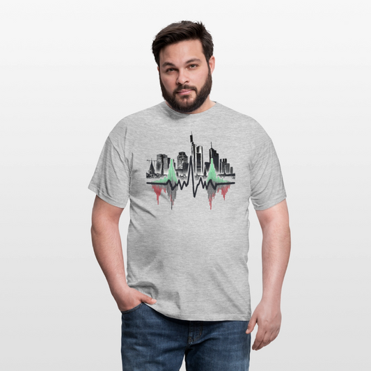 Frankfurt Skyline Trading EKG Herren T-Shirt - Grau meliert