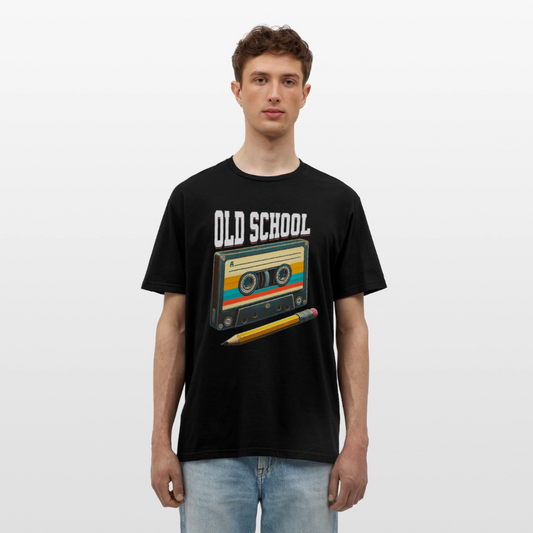 Retro Kassette und Bleistift Old School Herren T-Shirt - Schwarz