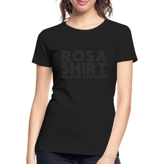 Rosa Shirt Black Edition Damen Premium Bio T-Shirt - Schwarz