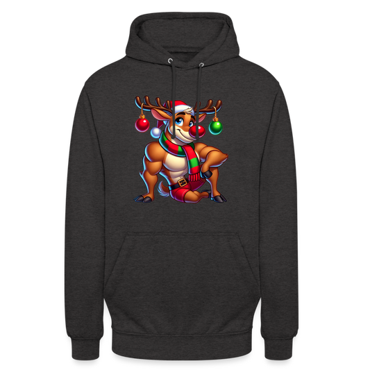 Lustiges Rentier Unisex Hoodie - Anthrazit