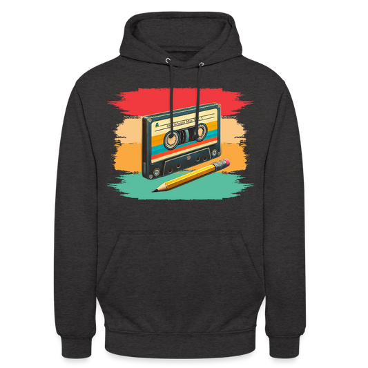 Retro Kassette und Bleistift Unisex Hoodie - Anthrazit