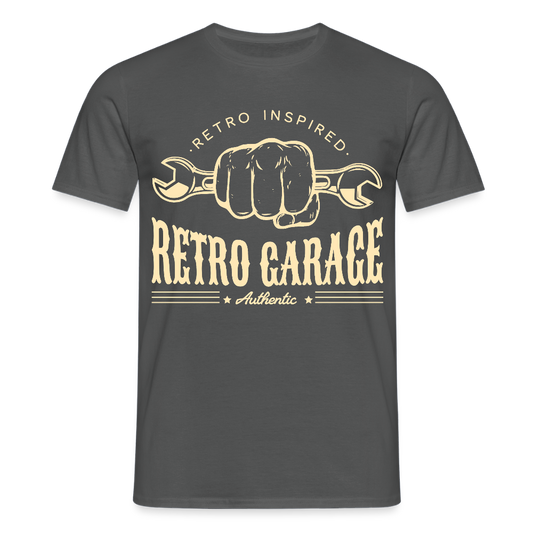 Authentic Garage Retro Inspired Gasoline Herren T-Shirt - Anthrazit
