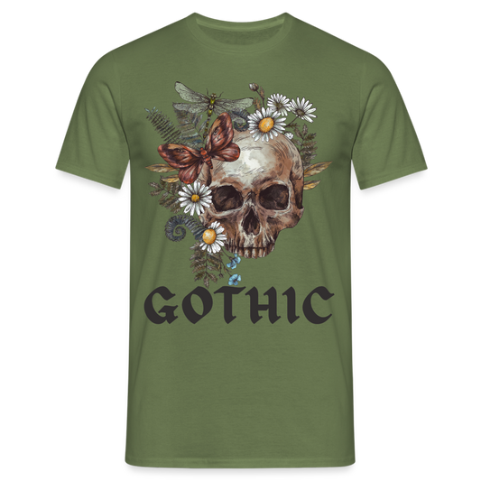 Gothic Black Edition Skull Herren T-Shirt - Militärgrün