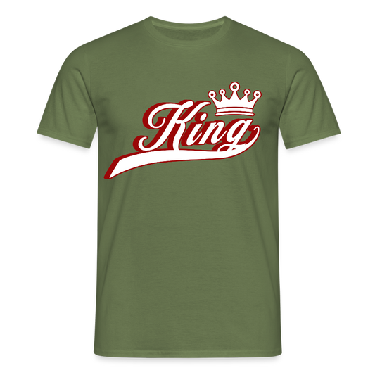 King Queen couple crown Herren T-Shirt - Militärgrün