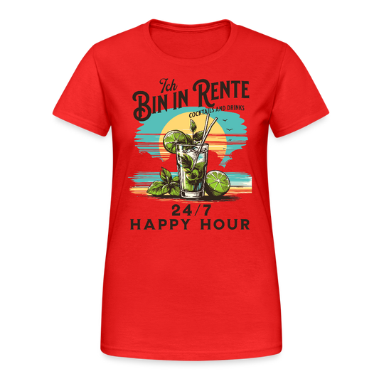 Ich bin in Rente 24/7 Happy Hour Cocktail Damen T-Shirt - Rot