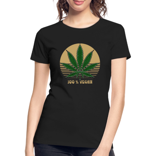 100 % Vegan Cannabis Herren T-Shirt - Schwarz