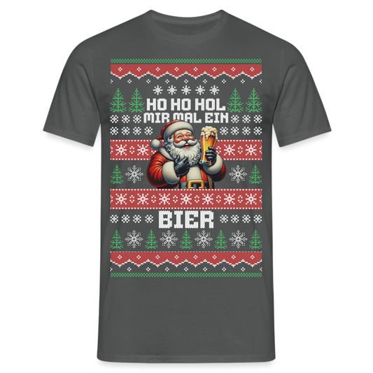 Ho Ho Hol mir mal ein Bier Santa Herren T-Shirt - Anthrazit
