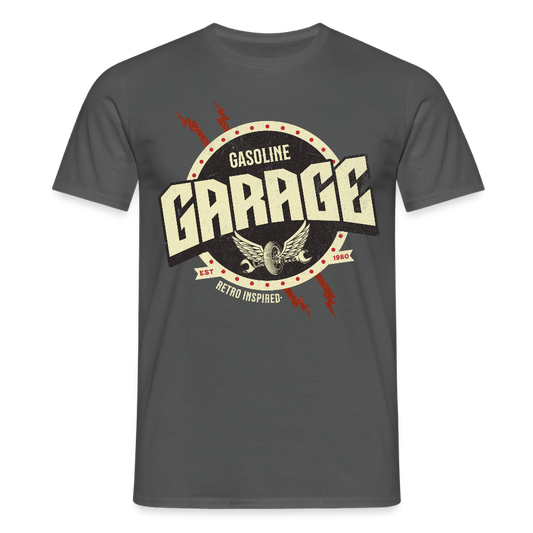 Authentic Garage Retro Inspired Gasoline Herren T-Shirt - Anthrazit