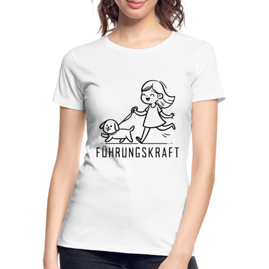 Führungskraft Mädchen Hund Gassi Damen Premium Bio T-Shirt - Weiß