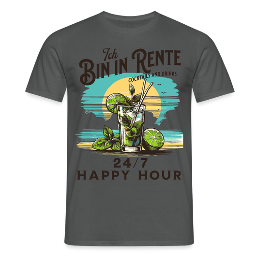 Ich bin in Rente 24/7 Happy Hour Cocktail Herren T-Shirt - Anthrazit