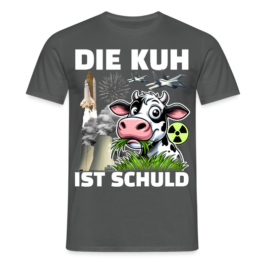 Die Kuh ist Schuld Globale Erwärmung Herren T-Shirt - Anthrazit
