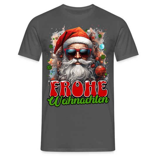 Frohe Weihnachten Weihnachtsmann Herren Shirt - Anthrazit