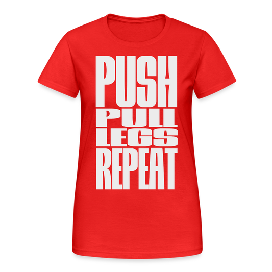 PUSH PULL LEGS REPEAT Damen T-Shirt - Rot