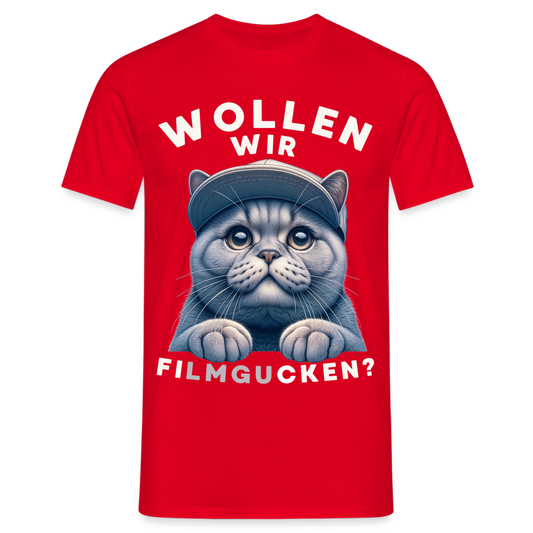 Wollen wir Fi(lmgu)cken? Herren T-Shirt - Rot