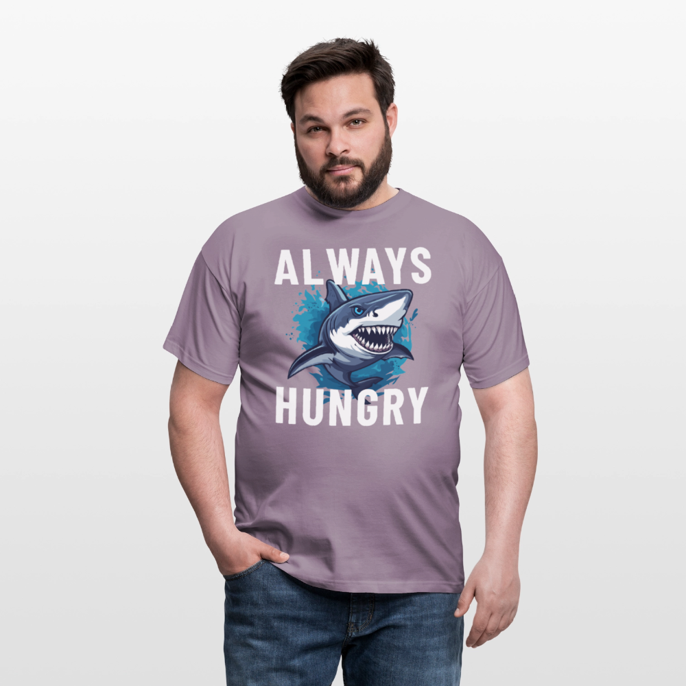 Always hungry shark Herren T-Shirt - Lilagrau