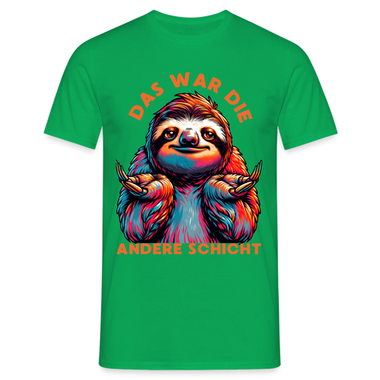 Das war die andere Schicht Faultier Herren T-Shirt - Kelly Green