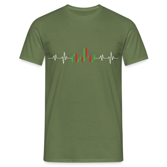 Stock Pulse EKG Herren T-Shirt - Militärgrün