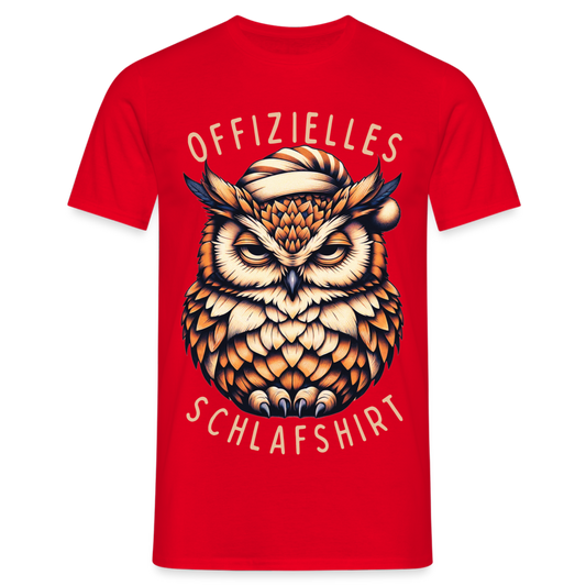 Offizielles Schlafshirt Müde Eule Herren T-Shirt - Rot