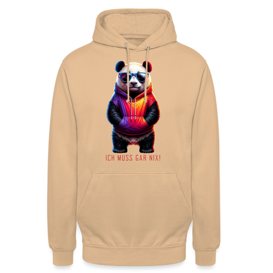 Ich muss gar nix! Panda Unisex Hoodies - Beige