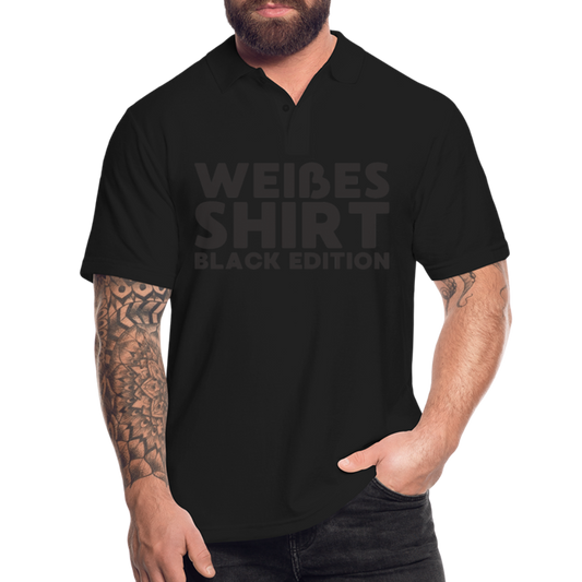 Weißes Shirt Black Edition Herren Poloshirt - Schwarz
