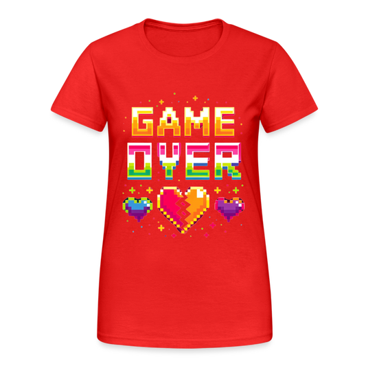 Game Over Retro Pixel Damen T-Shirt - Rot