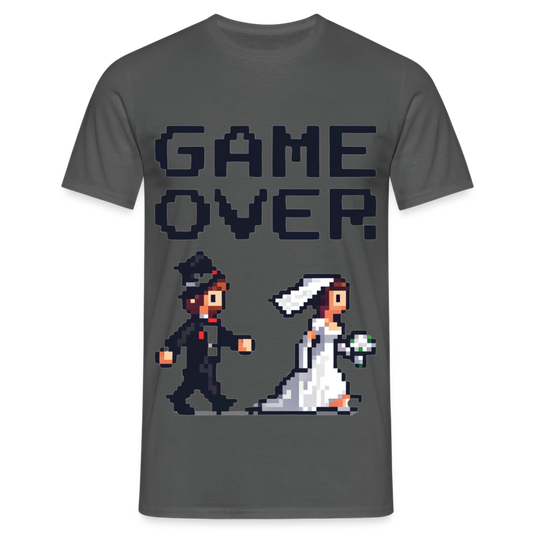 Game Over Wedding Retro Pixel Herren T-Shirt - Anthrazit