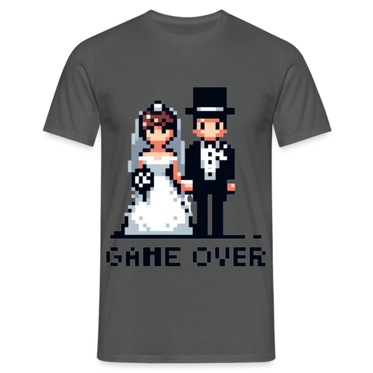 Game Over Wedding Retro Pixel Herren T-Shirt - Anthrazit