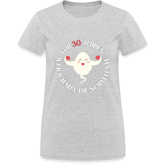 Vor 30 Jahren war ich mal die Schnellste Damen T-Shirt - Grau meliert