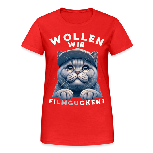 Wollen wir Fi(lmgu)cken? Damen T-Shirt - Rot