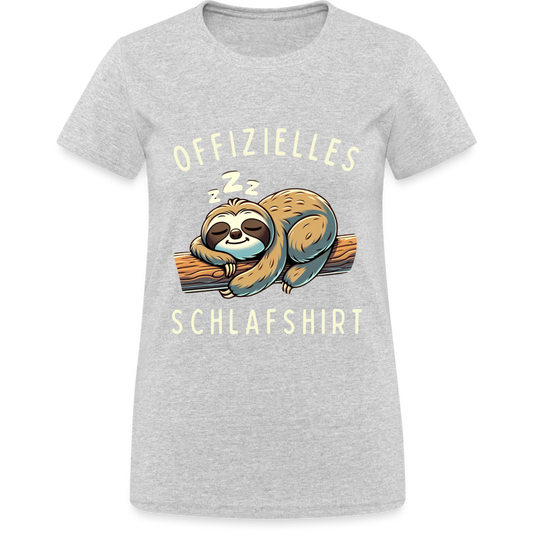 Offizielles Schlafshirt Faultier Damen T-Shirt - Grau meliert