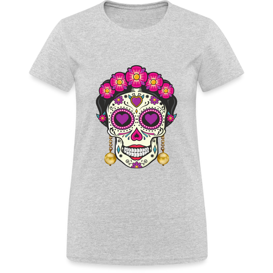 La Catrina Dia De Los Muertos T-Shirt - Grau meliert